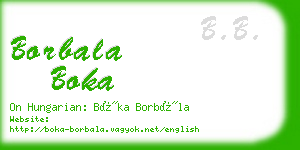 borbala boka business card